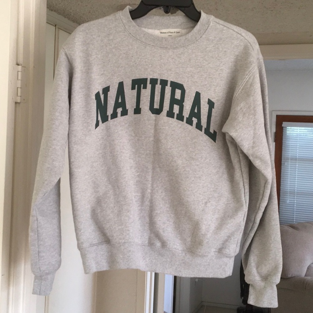 MUSEUM OF PEACE & QUIET/ “NATURAL”GRAY CREWNECK SWEATSHIRT
